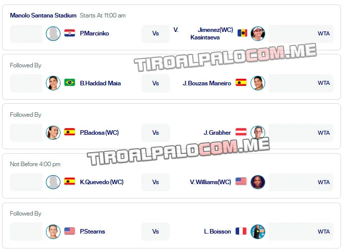 masters madrid manolo santana partidos martes21 abril 2026 tiroalpalo