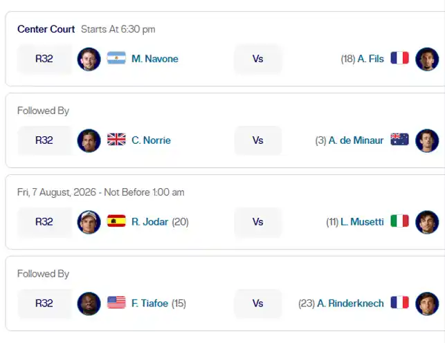 atp montreal central jueves6 agosto 2026 tiroalpalo